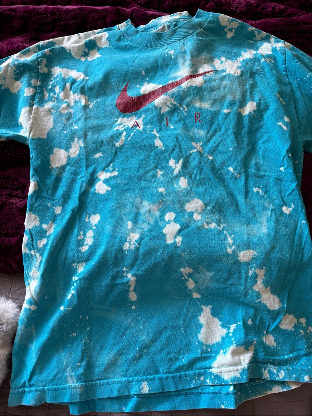 Rare vintage nike air tie dyed blue shirt men’s large heavyweight cotton